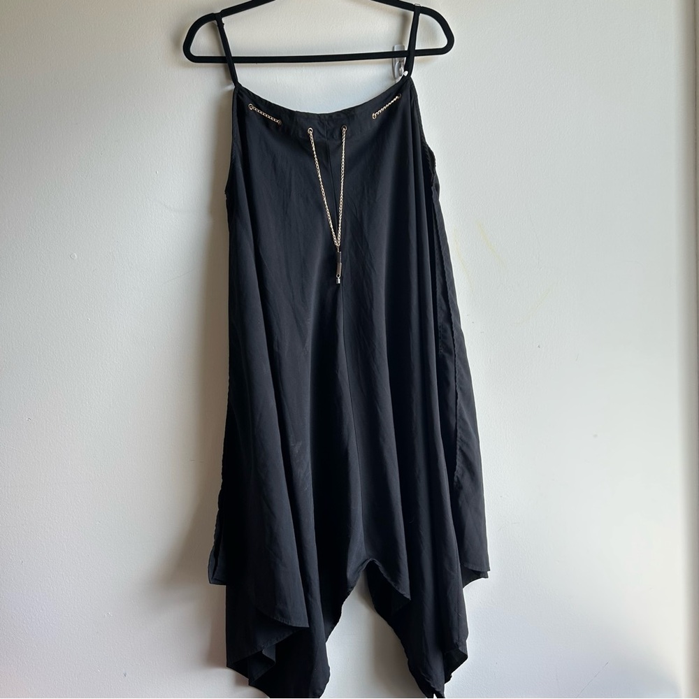 Speed Control Black Dress with Gold Chain Detail
